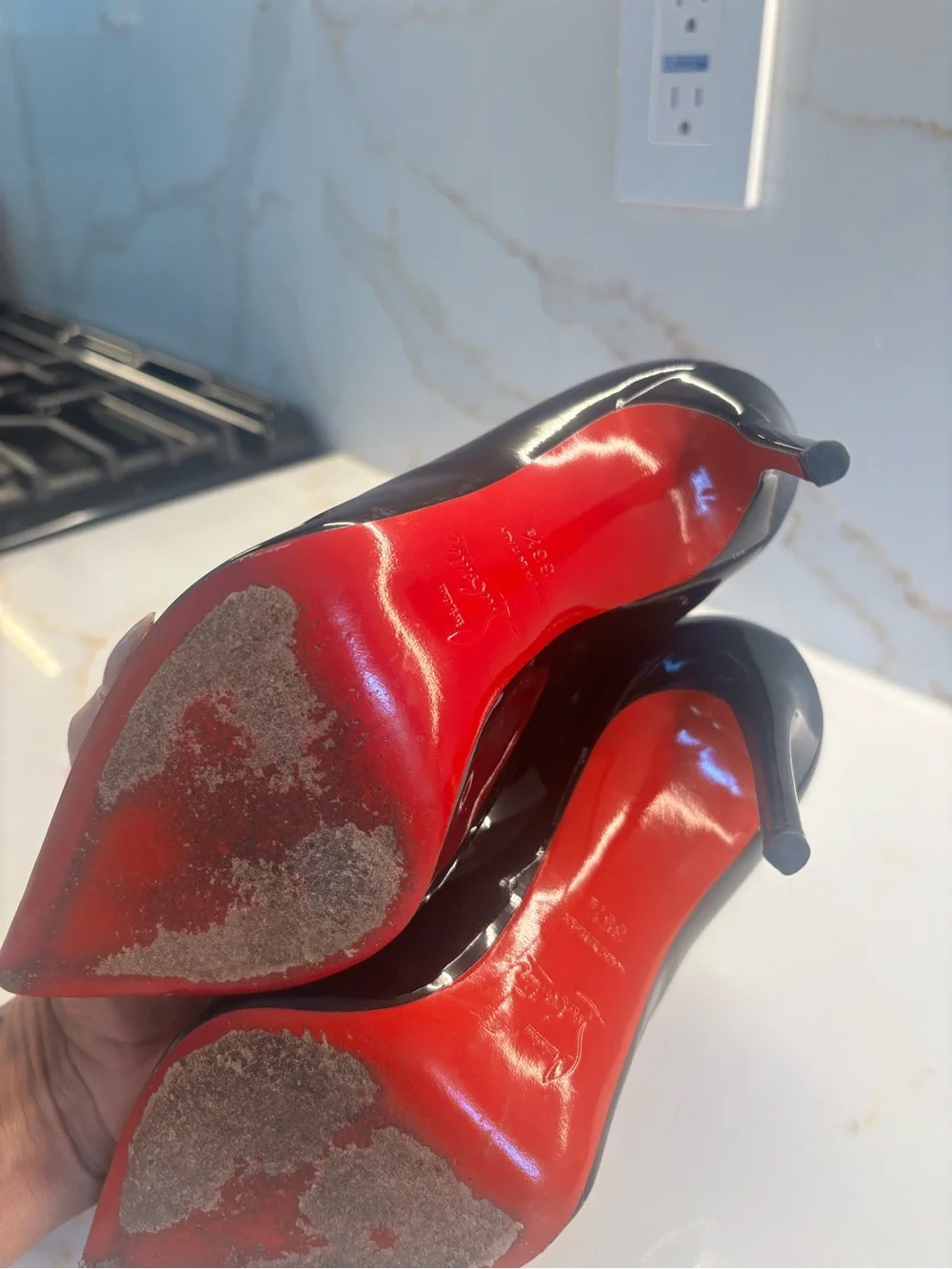 Christian Louboutin Black Patent - Pigale 100